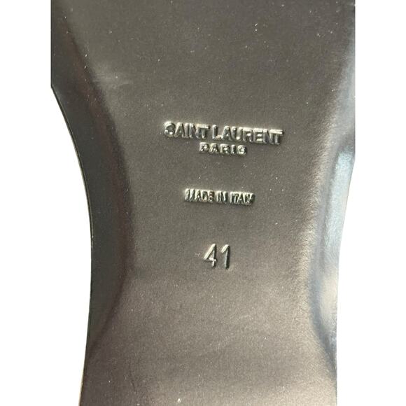 Saint Laurent NIB Carlyle Satin Flat Slide Sandals in Roast Brown Size 41 - Picture 11 of 13